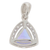 Sterling Silver Semi Mount Pendant Setting Trillion TR 7x7mm Halo - Syzjewelry